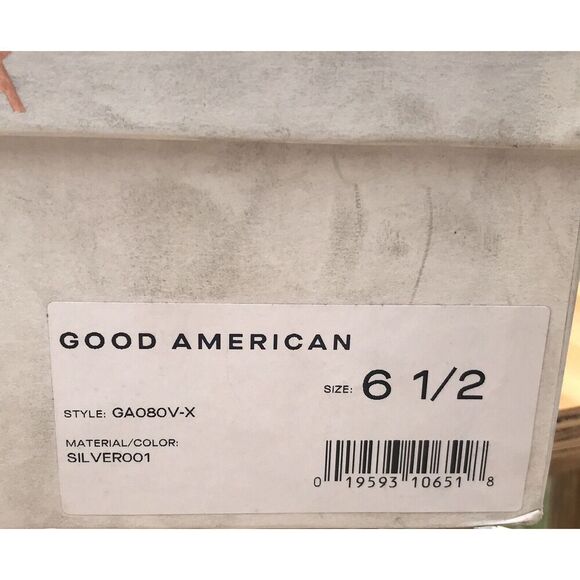 Good American Cinderella Wedge Silver Strap Sandal Size 6.5 NEW IN BOX GA080V-X - Picture 10 of 14